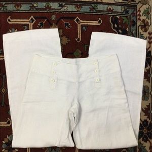 H&M 100% Linen Wide Legged Sailor Pants Sz 10